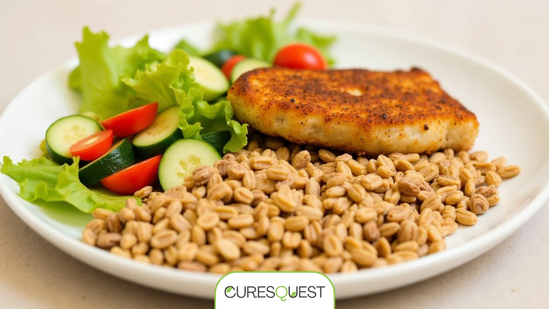Balanced meal with portion control for weight loss tips without exercise.