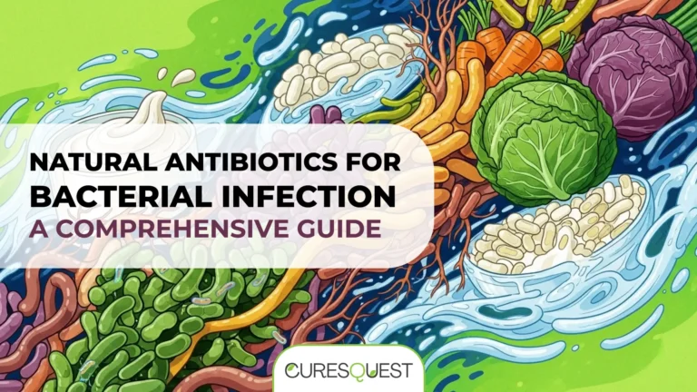 Illustration of a healthy gut microbiome supported by probiotics, crucial for natural immunity against bacterial infection.