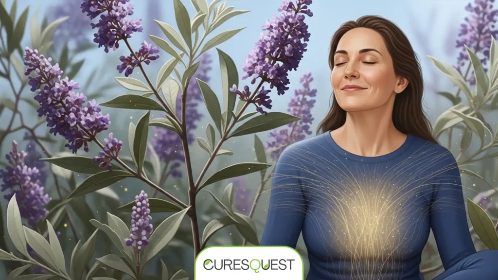 Woman experiencing hormonal balance and relief from PMS symptoms